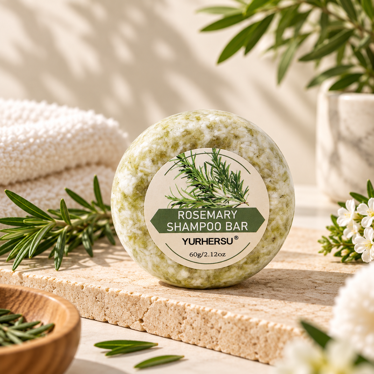 Shampoing solide au romarin Ambralya