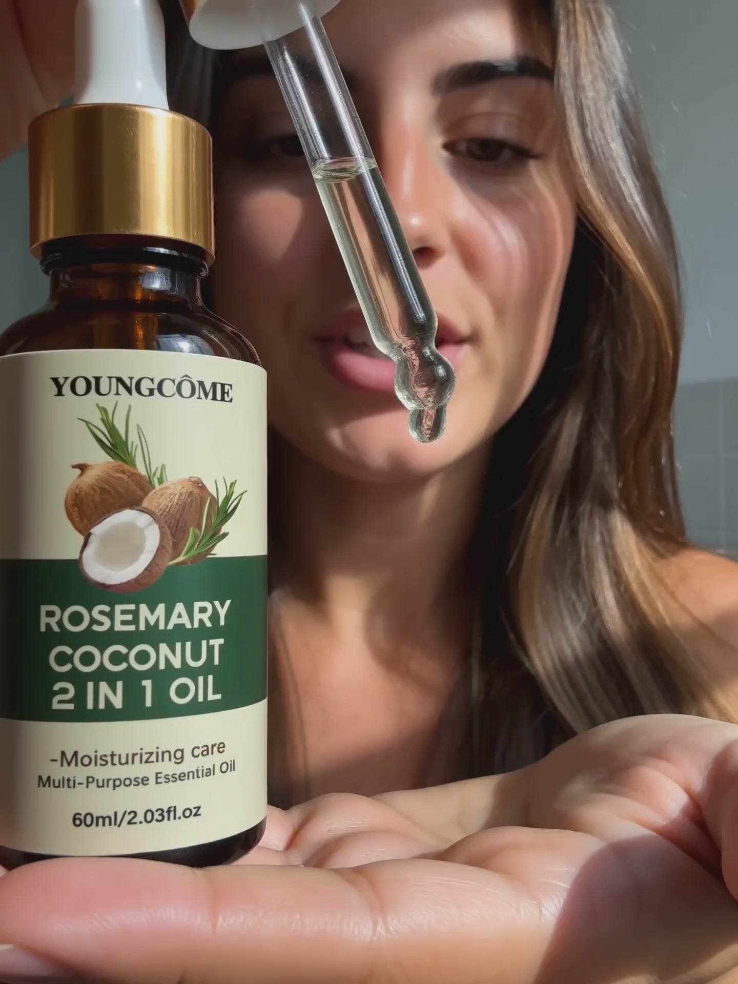 Vidéo démonstration Huile Capillaire Romarin Coco Ambralya